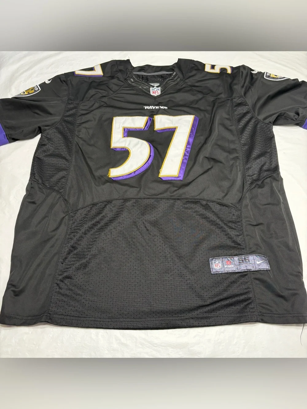 Nike On Field CJ Mosley #57 Black Baltimore Ravens Football Jersey Men’s 56 3XL